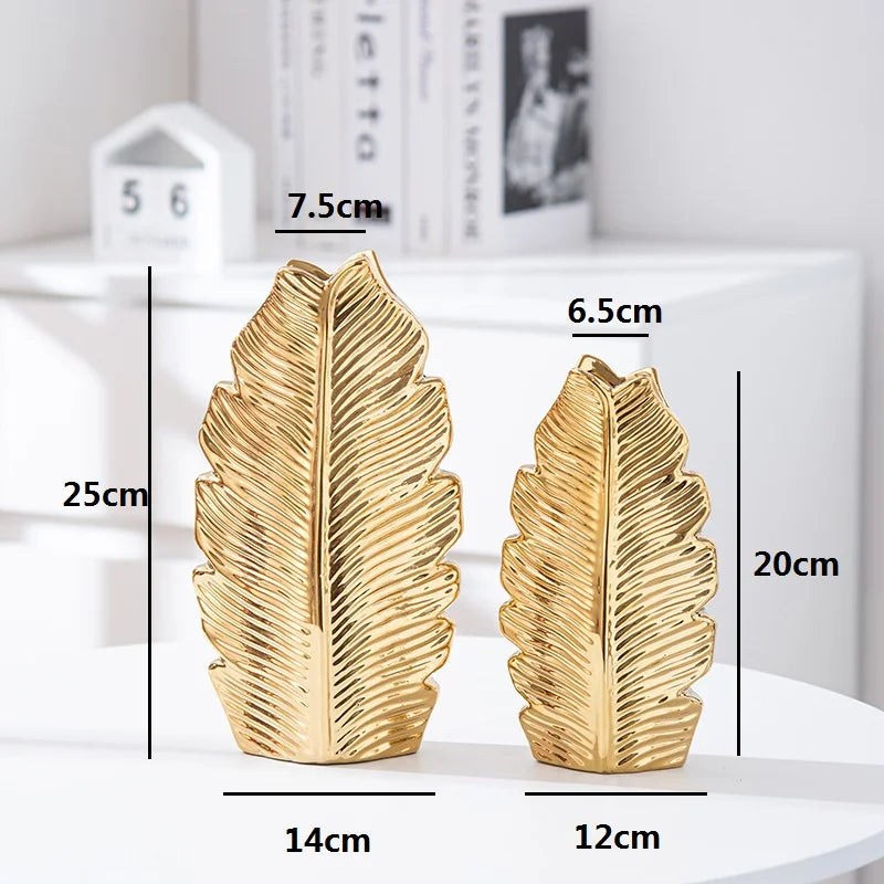 Vase Golden Leaf